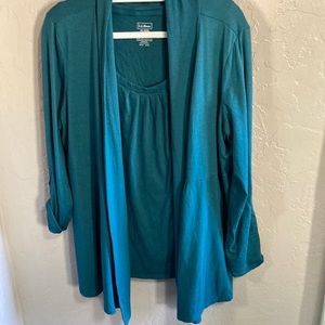 L.L. Bean two-piece knit cardigan and tank set